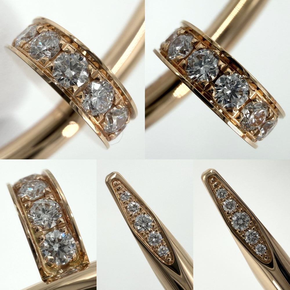 CARTIER カルティエ バングル ブレスレット ジュストアンクル クラシックモデル 釘 18金PG Au750 ジュエリー アクセサリー 17サイズ K18ピンクゴールド ダイヤモンド レディース 約31.8g【中古品】