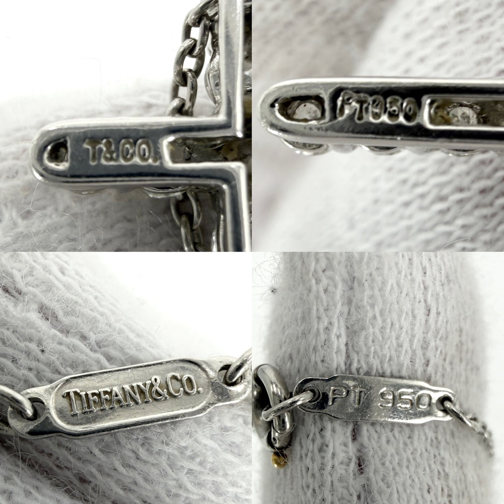 TIFFANY&Co. ティファニー ネックレス クロスペンダント スモール アクセサリー ジュエリー Pt950プラチナ ダイヤモンド レディース 約4.2g【中古品】