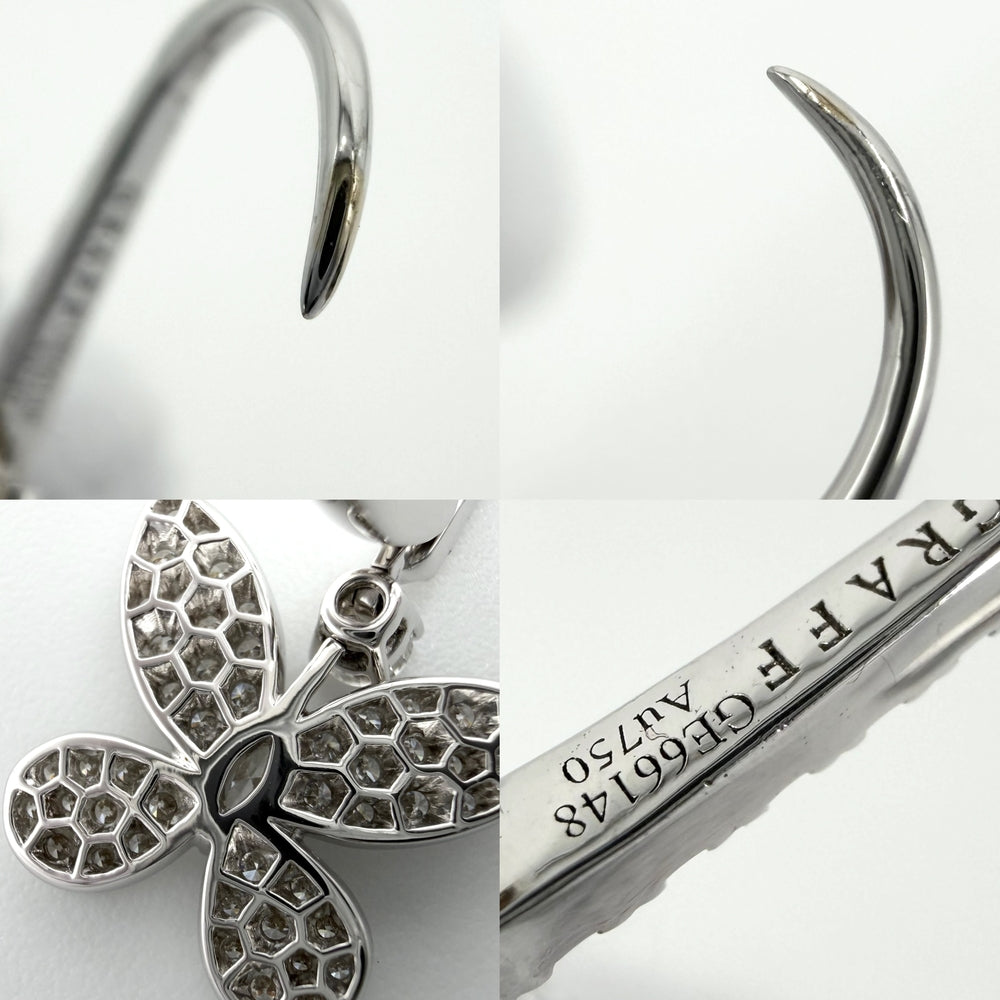 GRAFF グラフ ピアス パヴェ バタフライ ミニ ジュエリー アクセサリー Au750 18金WG K18ホワイトゴールド ダイヤモンド RGE1167 レディース 約6.5g【中古品】