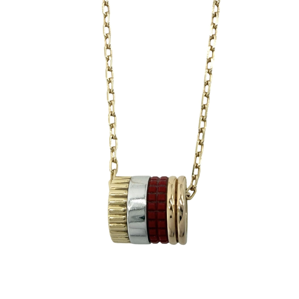 Boucheron ブシュロン ネックレス キャトルレッド スモール アクセサリー ペンダント ジュエリー Au750 18金YG K18イエローゴールド ダイヤモンド レディース 約5.2g【中古品】