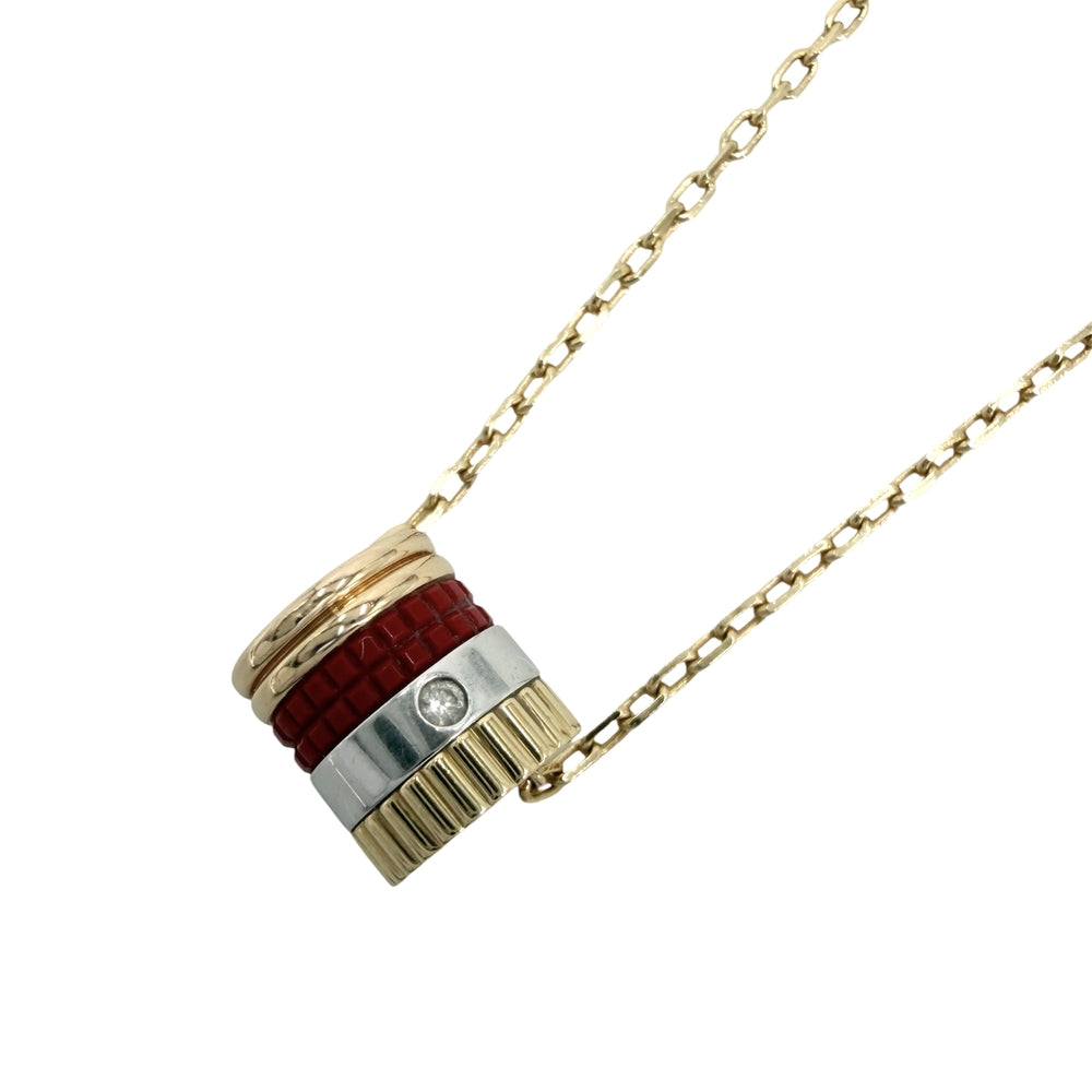 Boucheron ブシュロン ネックレス キャトルレッド スモール アクセサリー ペンダント ジュエリー Au750 18金YG K18イエローゴールド ダイヤモンド レディース 約5.2g【中古品】