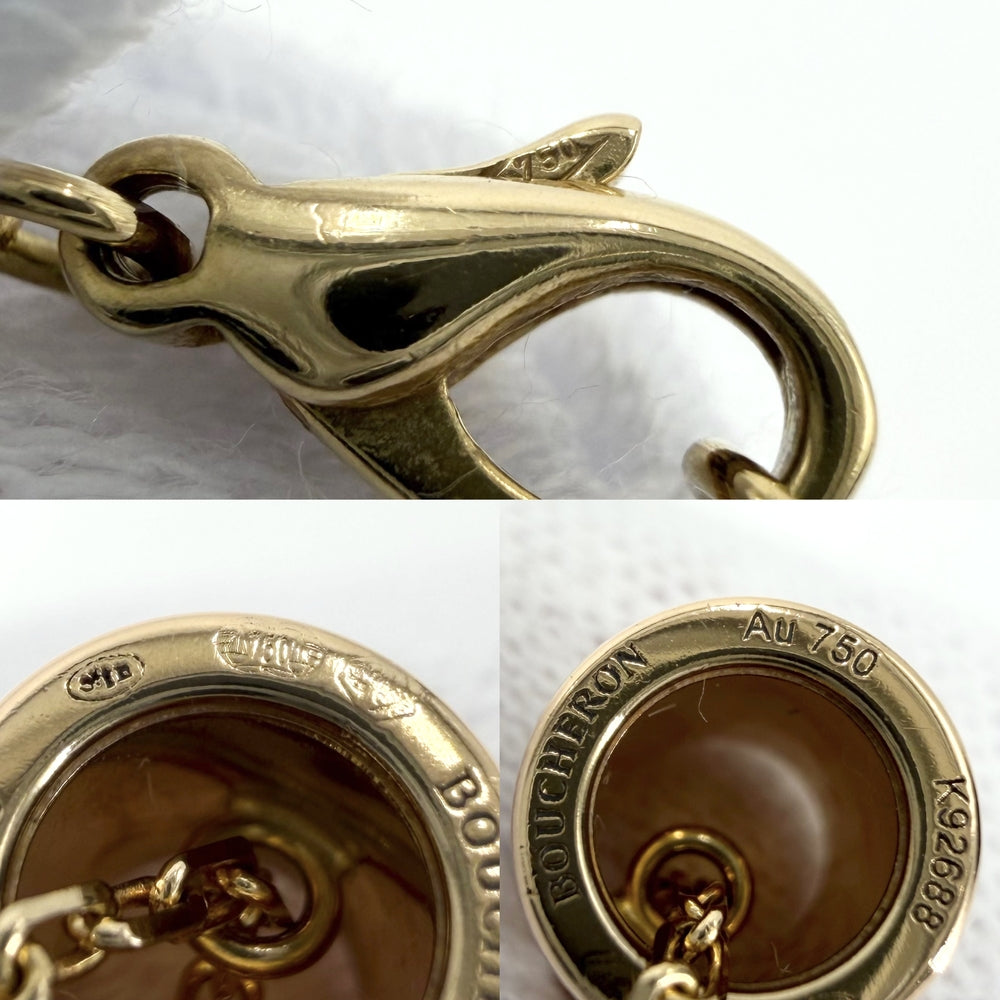 Boucheron ブシュロン ネックレス キャトルレッド スモール アクセサリー ペンダント ジュエリー Au750 18金YG K18イエローゴールド ダイヤモンド レディース 約5.2g【中古品】
