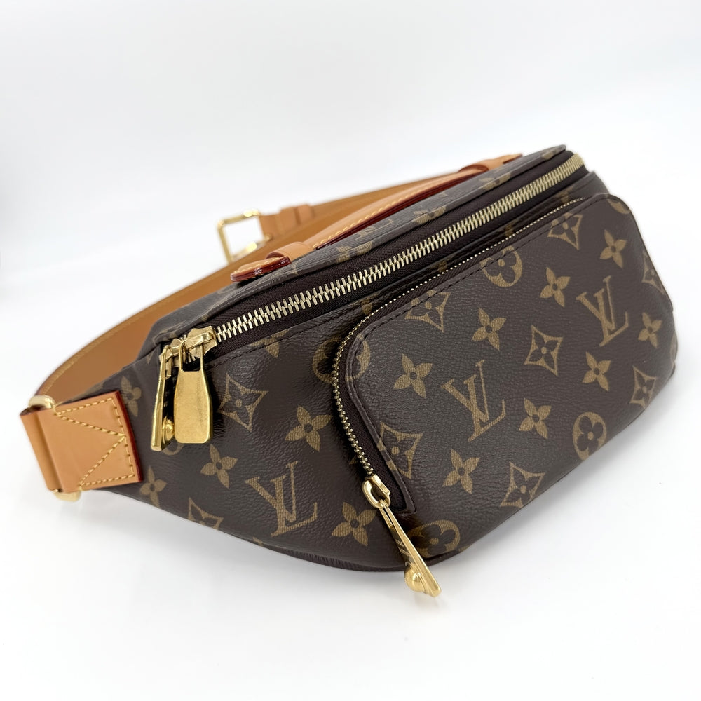 LOUIS VUITTON ルイヴィトン ボディバッグ ラッシュ･バムバッグ ウエストポーチ ショルダーバッグ M14019 モノグラムキャンバス ブラウン 茶 ゴールド金具 メンズ【中古品】