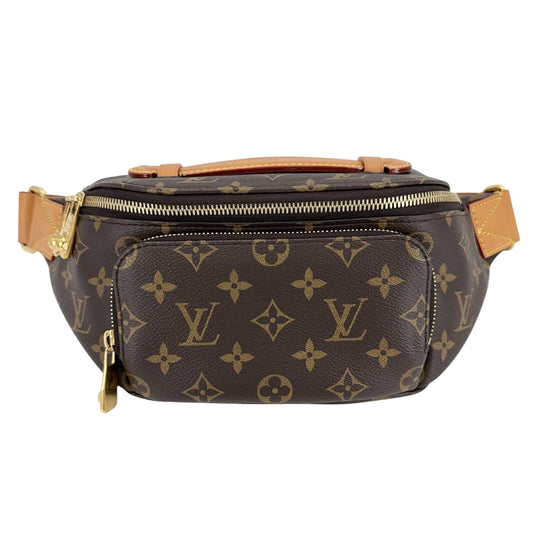 LOUIS VUITTON ルイヴィトン ボディバッグ ラッシュ･バムバッグ ウエストポーチ ショルダーバッグ M14019 モノグラムキャンバス ブラウン 茶 ゴールド金具 メンズ【中古品】