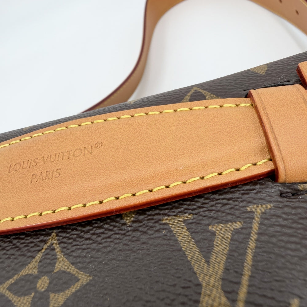 LOUIS VUITTON ルイヴィトン ボディバッグ ラッシュ･バムバッグ ウエストポーチ ショルダーバッグ M14019 モノグラムキャンバス ブラウン 茶 ゴールド金具 メンズ【中古品】
