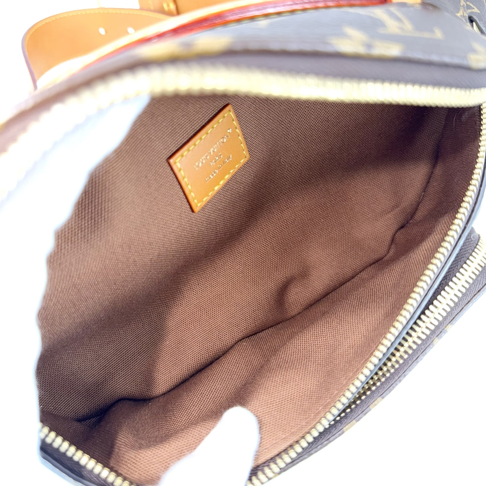 LOUIS VUITTON ルイヴィトン ボディバッグ ラッシュ･バムバッグ ウエストポーチ ショルダーバッグ M14019 モノグラムキャンバス ブラウン 茶 ゴールド金具 メンズ【中古品】