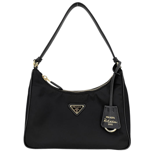 PRADA プラダ ハンドバッグ Re-Edition 2005 Re-Nylon ミニバッグ 1NE204 ナイロン ブラック 黒 ゴールド金具 レディース【中古品】
