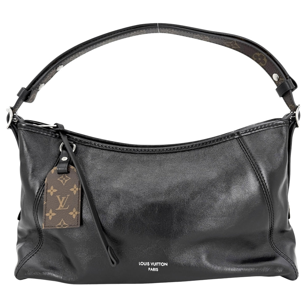 LOUIS VUITTON ルイヴィトン ショルダーバッグ LVバイブ キャリーオールEW ハンドバッグ 2WAY モノグラム M28160 レザー ブラック 黒 シルバー金具 レディース【中古品】