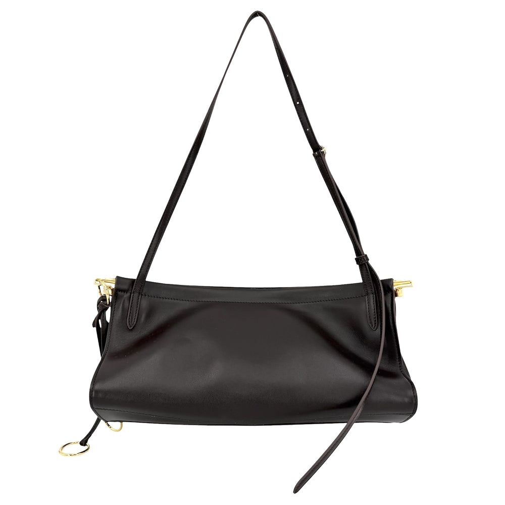 ショルダーバッグ ALAIA アライア ルクリック ミディアム イーストウエスト LE CLICK AA1S0S01430CA332 レザー ブラウン 茶 ゴールド金具 レディース【中古品】