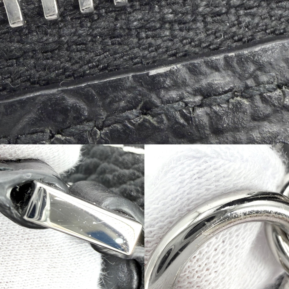 MAISON MARGIELA メゾンマルジェラ 2WAY 5AC ミニ ハンドバッグ ショルダーバッグ S56WG0082 レザー キャンバス ブラック 黒 シルバー金具 レディース【中古品】