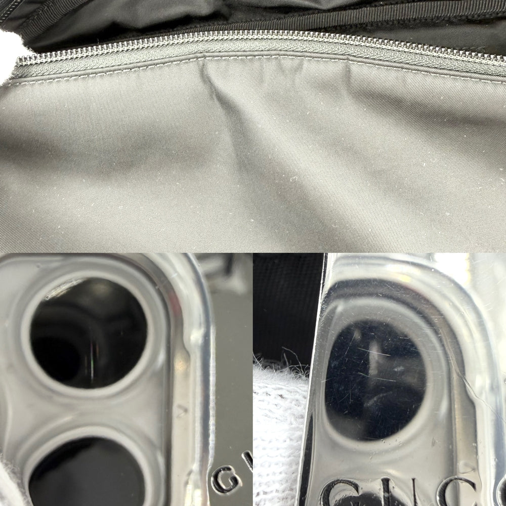 GUCCI グッチ ボディバッグ ロゴ ウエストバッグ ベルトバッグ 804262 ナイロン ブラック 黒 シルバー金具 メンズ【中古品】