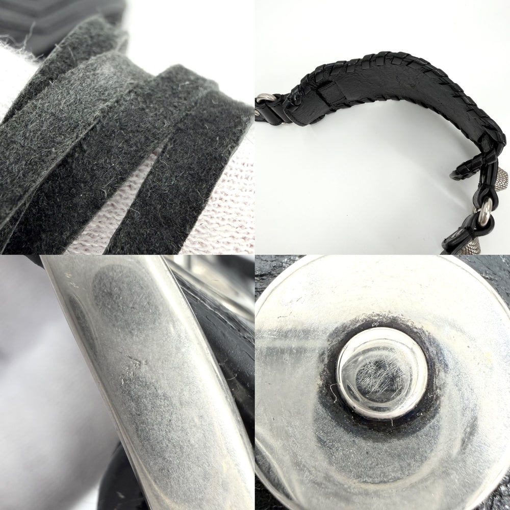 BALENCIAGA バレンシアガ ショルダーバッグ ネオ カゴール 672754 レザー ブラック 黒 シルバー金具 レディース【中古品】
