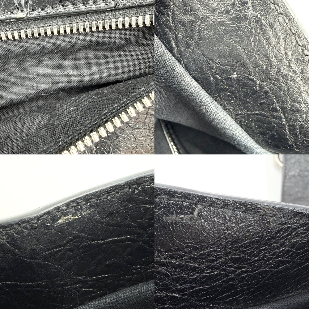BALENCIAGA バレンシアガ ショルダーバッグ ネオ カゴール 672754 レザー ブラック 黒 シルバー金具 レディース【中古品】
