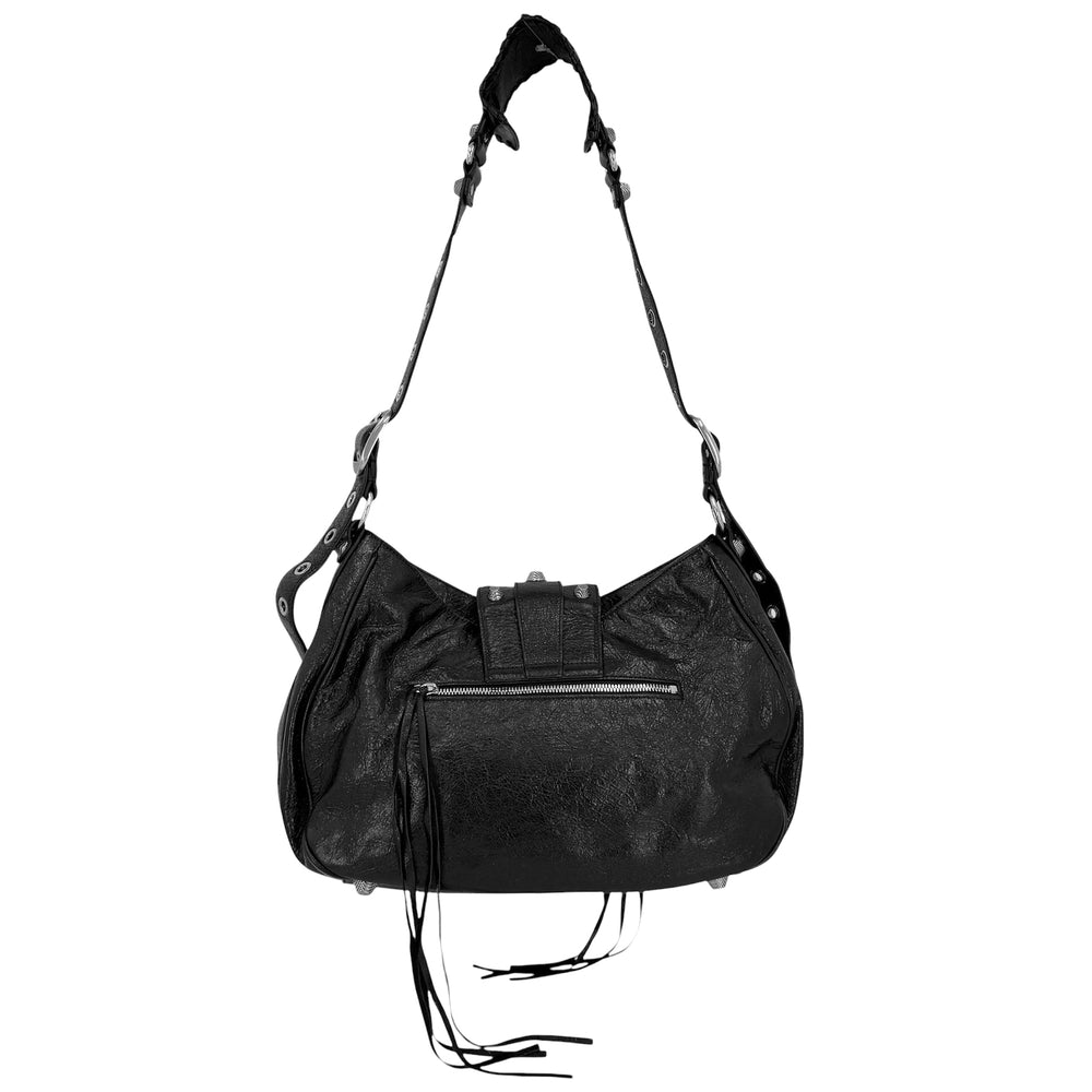BALENCIAGA バレンシアガ ショルダーバッグ ネオ カゴール 672754 レザー ブラック 黒 シルバー金具 レディース【中古品】