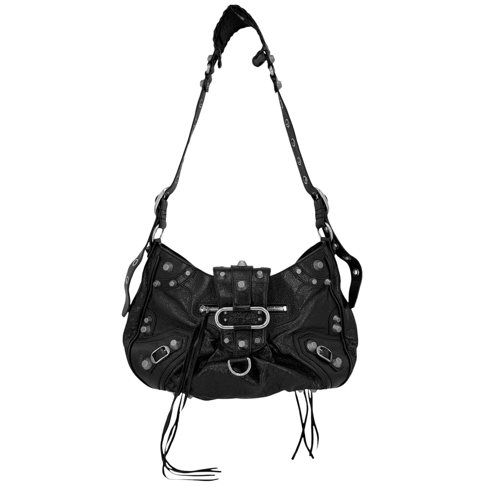BALENCIAGA バレンシアガ ショルダーバッグ ネオ カゴール 672754 レザー ブラック 黒 シルバー金具 レディース【中古品】