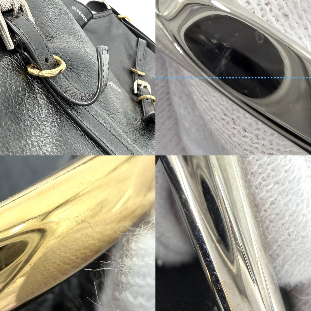 GIVENCHY ジバンシィ ショルダーバッグ ヴォワイユ― ミディアム ハンドバッグ 2WAY ジバンシー レザー ブラック 黒 ゴールド×シルバー金具 レディース【中古品】