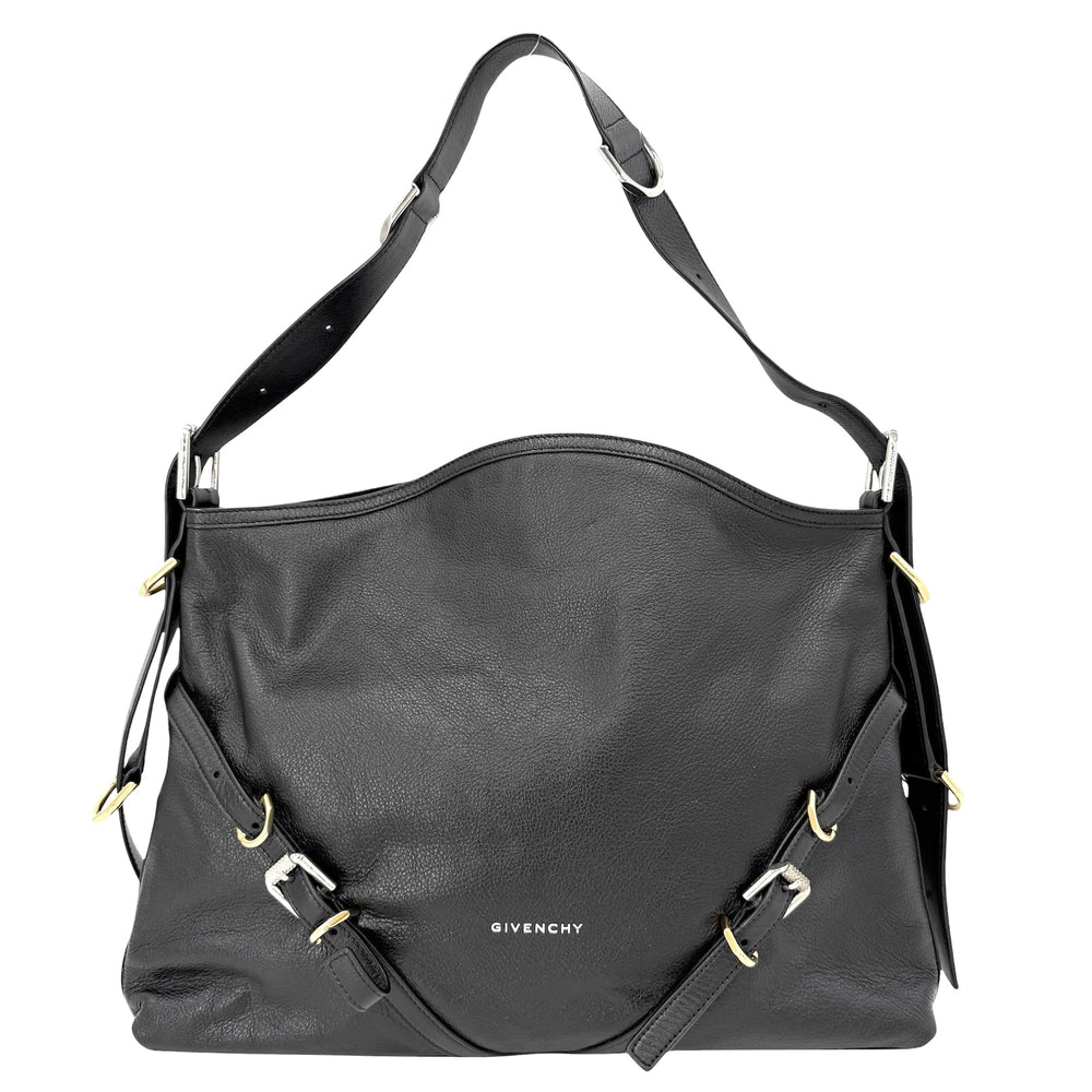 GIVENCHY ジバンシィ ショルダーバッグ ヴォワイユ― ミディアム ハンドバッグ 2WAY ジバンシー レザー ブラック 黒 ゴールド×シルバー金具 レディース【中古品】