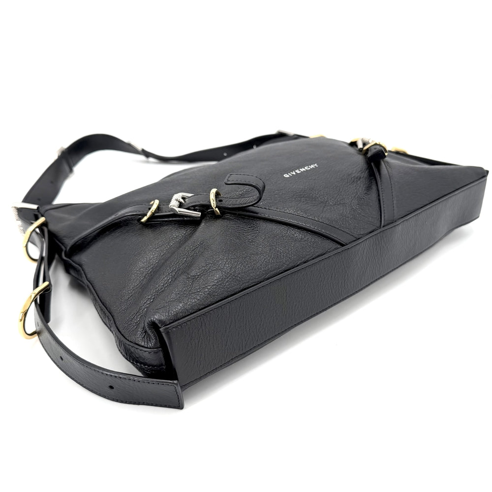 GIVENCHY ジバンシィ ショルダーバッグ ヴォワイユ― ミディアム ハンドバッグ 2WAY ジバンシー レザー ブラック 黒 ゴールド×シルバー金具 レディース【中古品】