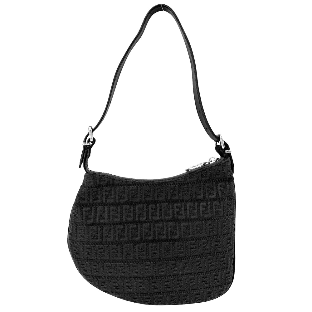 FENDI フェンディ ハンドバッグ ズッキーノ ミニバッグ 8BR248 ベロア グレー ブラウン 茶 シルバー金具 レディース【中古品】
