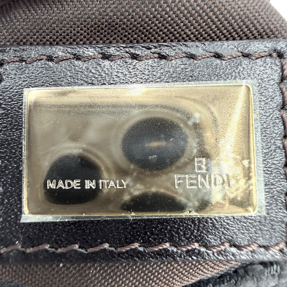 FENDI フェンディ ハンドバッグ ズッキーノ ミニバッグ 8BR248 ベロア グレー ブラウン 茶 シルバー金具 レディース【中古品】