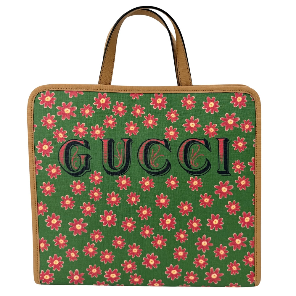 GUCCI グッチ 2WAY チルドレンズ キトゥン ハンドバッグ ショルダーバッグ 猫 キャット 630542 PVCコーティングキャンバス レザー グリーン 緑 ブラウン 茶 シルバー金具 レディース【中古品】