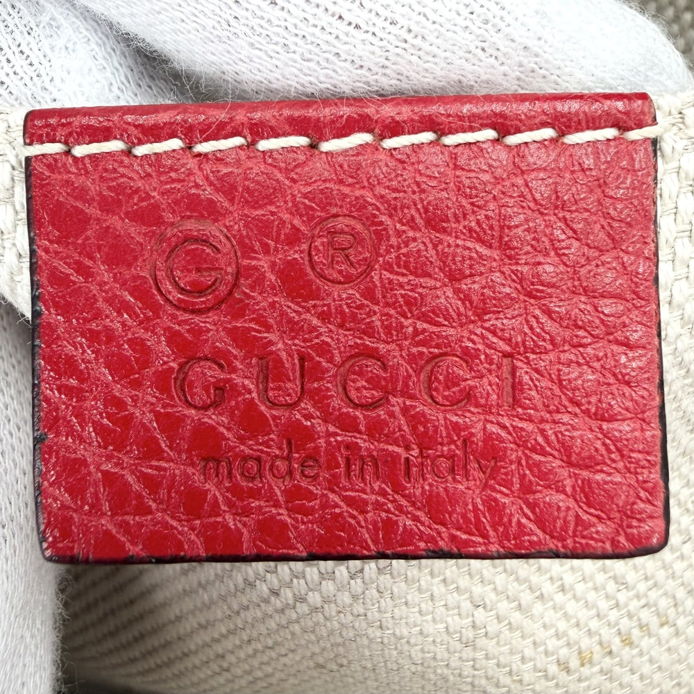 GUCCI グッチ ショルダーバッグ ソーホー インターロッキングG スモールディスコバッグ 722319 レザー レッド 赤 ゴールド金具 レディース【中古品】
