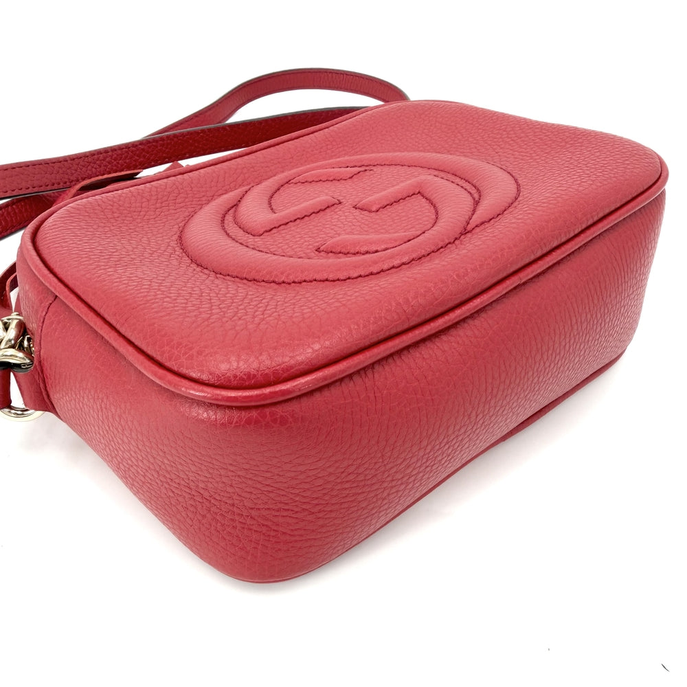 GUCCI グッチ ショルダーバッグ ソーホー インターロッキングG スモールディスコバッグ 722319 レザー レッド 赤 ゴールド金具 レディース【中古品】