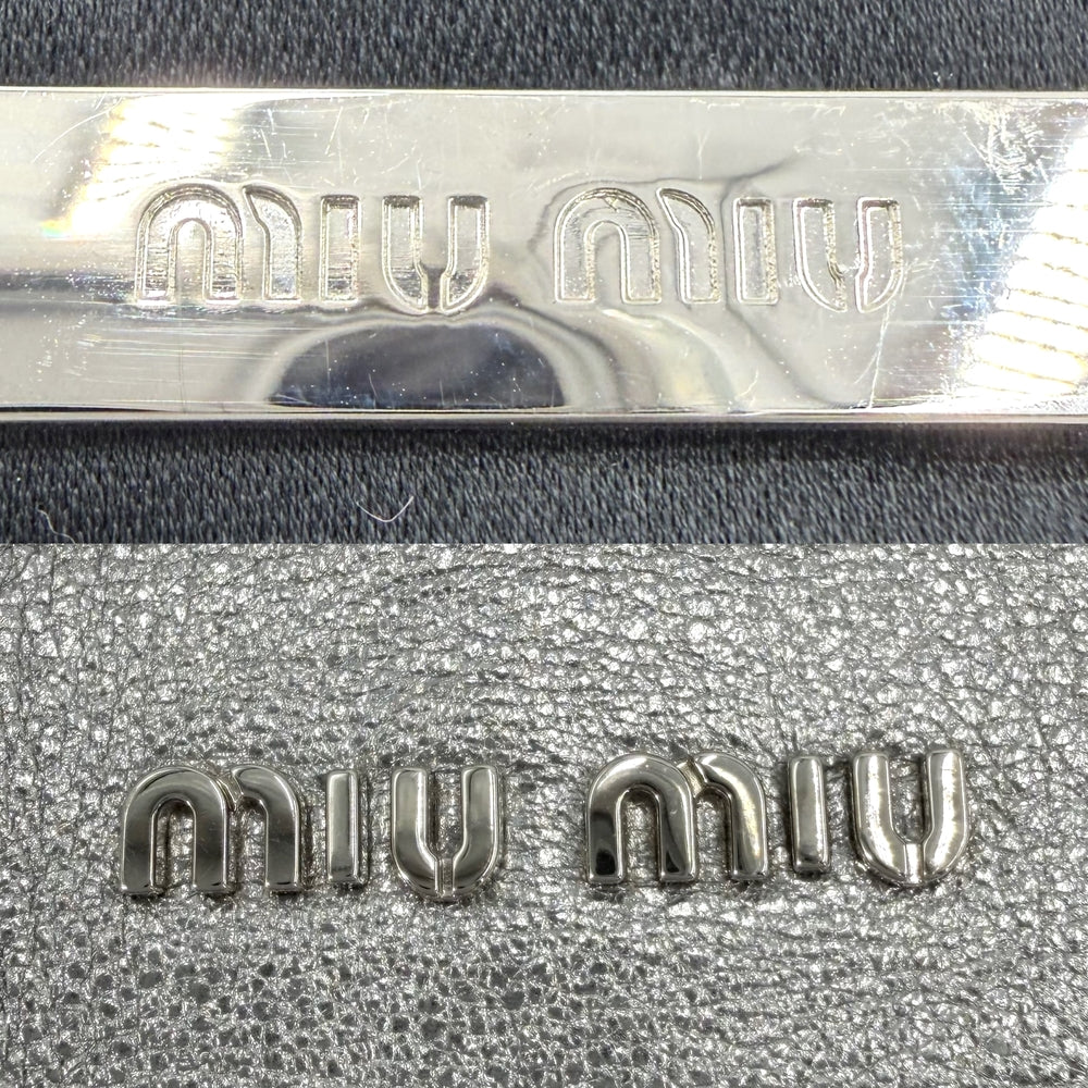 MIUMIU ミュウミュウ 2WAY タッセル 巾着 ショルダーバッグ ハンドバッグ 5BH157 レザー ラインストーン シルバー シルバー金具 レディース【中古品】