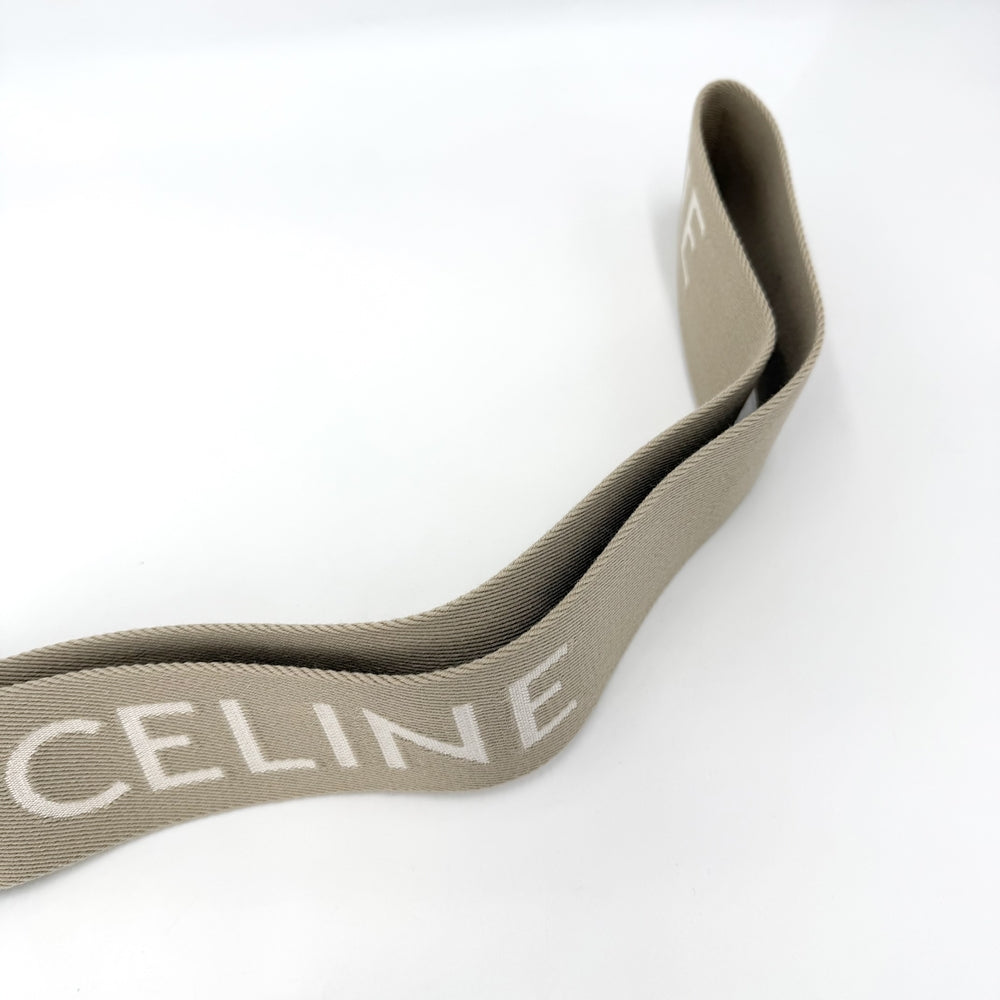 CELINE セリーヌ 小物 ロゴ ショルダーストラップ キャンバス ベージュ ゴールド金具 レディース【中古品】