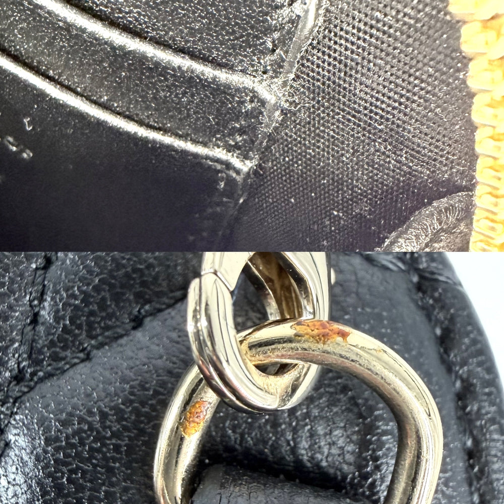 Christian Dior クリスチャンディオール ポーチ カナージュ レディディオール フォンホルダー チェーンポシェット Call'in Dior レザー ブラック 黒 ゴールド金具 レディース【中古品】