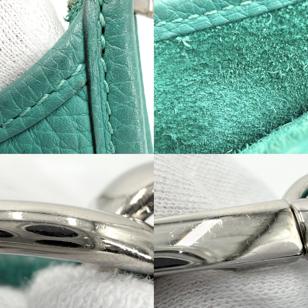 HERMES エルメス ショルダーバッグ エブリンTPM ポシェット Evelyne 小さめ D刻印 レザー グリーン 緑 シルバー金具 レディース 2019年【中古品】