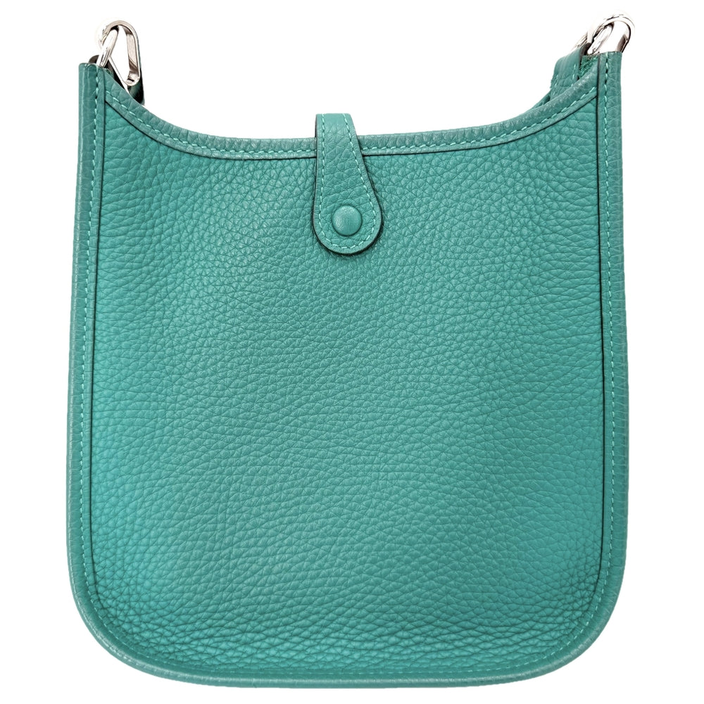 HERMES エルメス ショルダーバッグ エブリンTPM ポシェット Evelyne 小さめ D刻印 レザー グリーン 緑 シルバー金具 レディース 2019年【中古品】