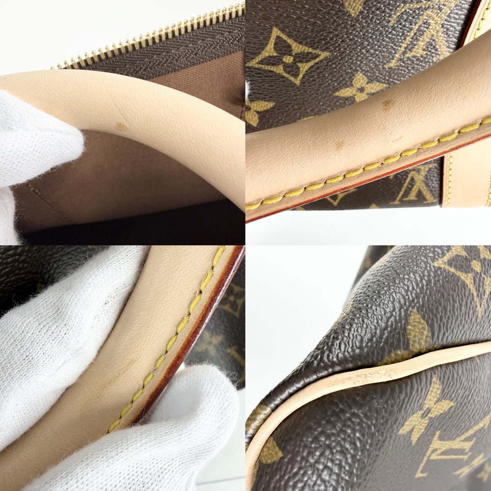 LOUIS VUITTON ルイヴィトン ボストンバッグ モノグラム キーポル50 M41426 PVCコーティングキャンバス ブラウン 茶 ゴールド金具 メンズ【中古品】