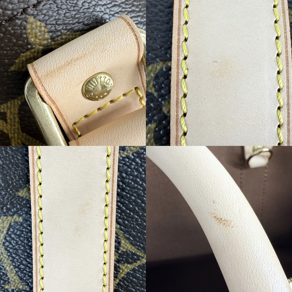 LOUIS VUITTON ルイヴィトン ボストンバッグ モノグラム キーポル50 M41426 PVCコーティングキャンバス ブラウン 茶 ゴールド金具 メンズ【中古品】