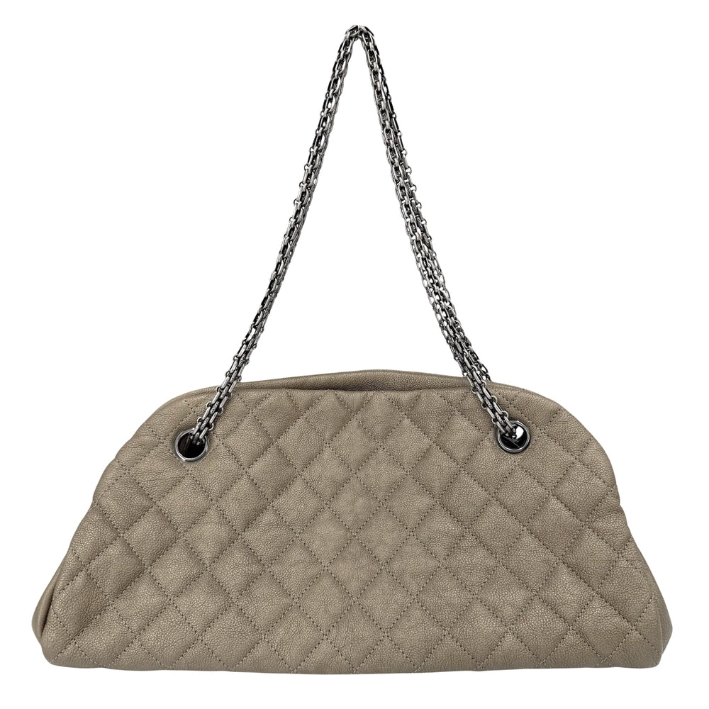 CHANEL シャネル ハンドバッグ マトラッセ マドモアゼル ボーリングバッグ メタリック レザー ブラウン系 シルバー金具 レディース【中古品】