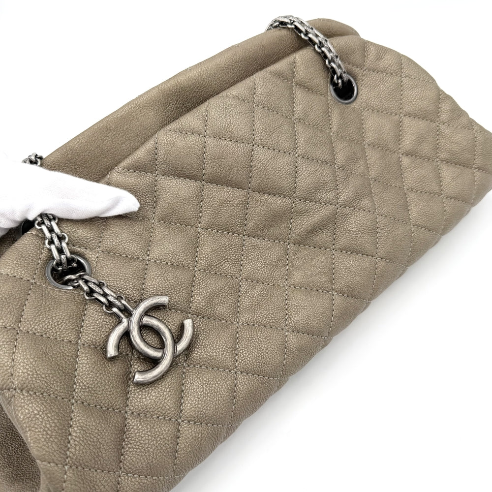 CHANEL シャネル ハンドバッグ マトラッセ マドモアゼル ボーリングバッグ メタリック レザー ブラウン系 シルバー金具 レディース【中古品】