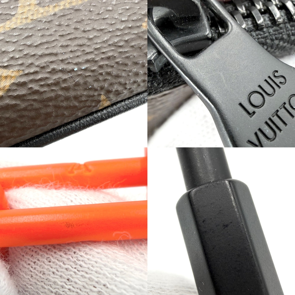 LOUIS VUITTON ルイヴィトン キーケース モノグラム ポシェット・クレ ソーラーレイ コインケース 小銭入れ M44487 PVCコーティングキャンバス ブラウン 茶 オレンジ ブラック金具 メンズ【中古品】