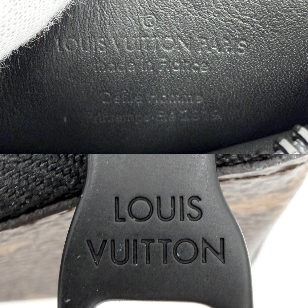 LOUIS VUITTON ルイヴィトン キーケース モノグラム ポシェット・クレ ソーラーレイ コインケース 小銭入れ M44487 PVCコーティングキャンバス ブラウン 茶 オレンジ ブラック金具 メンズ【中古品】