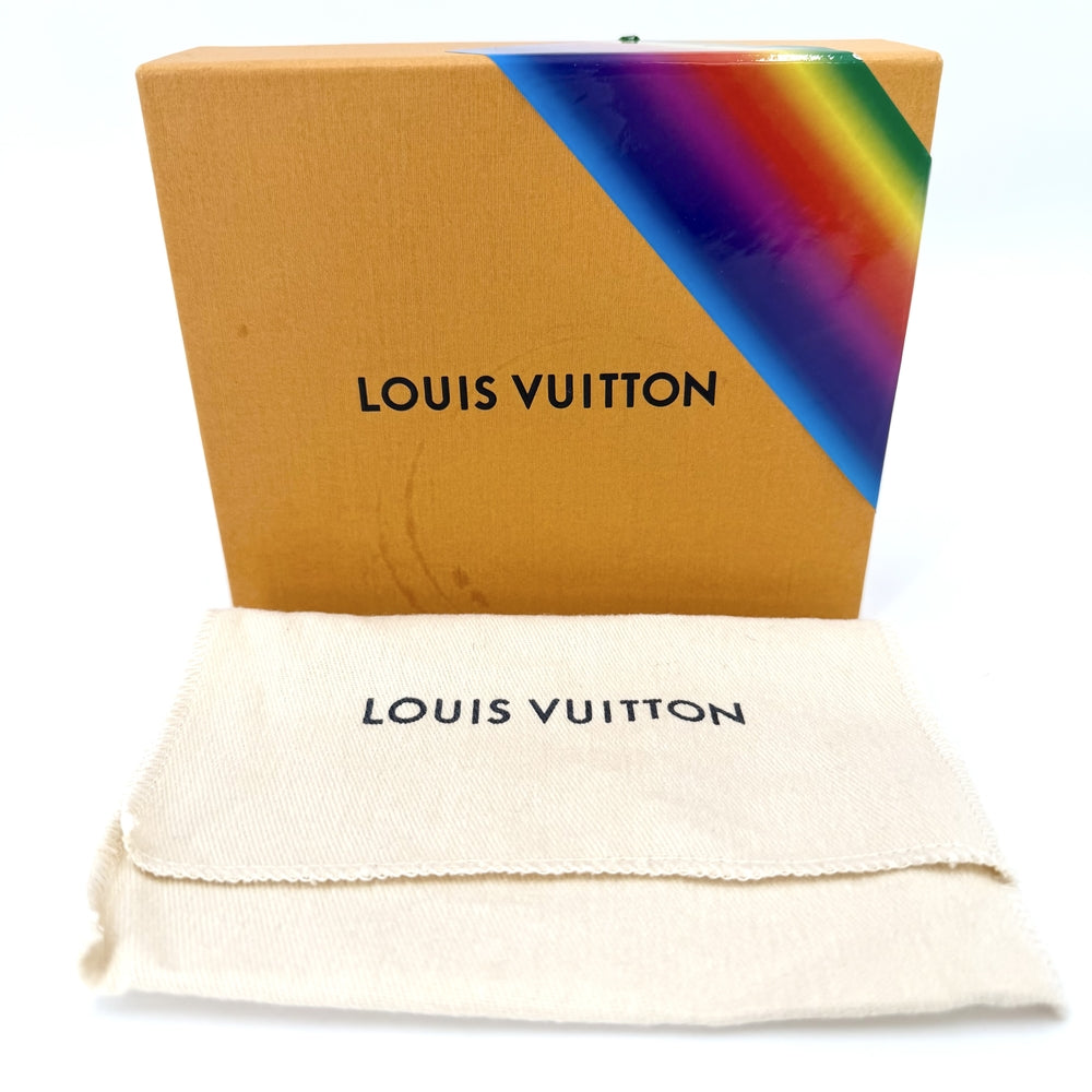 LOUIS VUITTON ルイヴィトン キーケース モノグラム ポシェット・クレ ソーラーレイ コインケース 小銭入れ M44487 PVCコーティングキャンバス ブラウン 茶 オレンジ ブラック金具 メンズ【中古品】