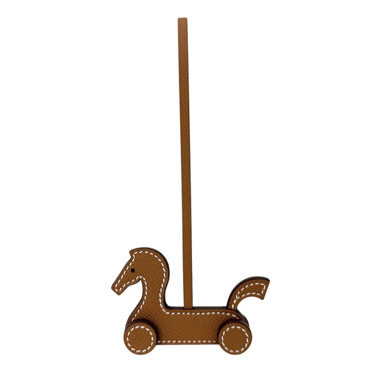HERMES エルメス キーホルダー シュヴァルアルーレット チャーム バッグチャーム メンズ レディース G刻印 レザー ブラウン 茶 ユニセックス 2026年【中古品】