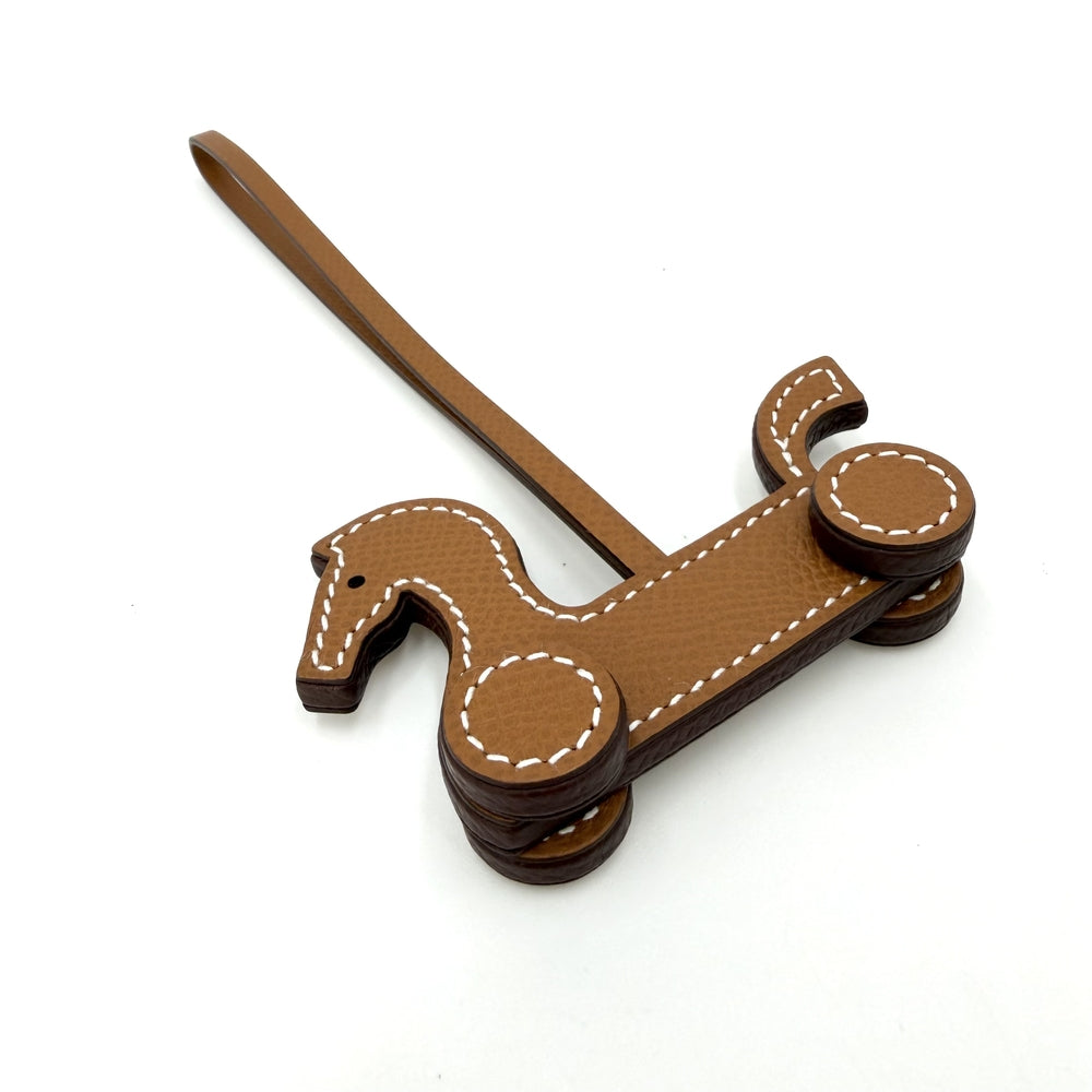 HERMES エルメス キーホルダー シュヴァルアルーレット チャーム バッグチャーム メンズ レディース G刻印 レザー ブラウン 茶 ユニセックス 2026年【中古品】