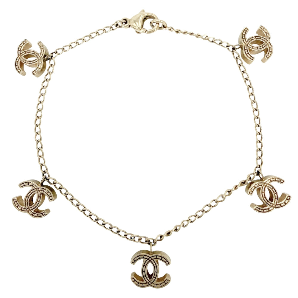 CHANEL シャネル ブレスレット アクセサリー ココマーク ココ ゴールド GP 03P レディース 約7.2g 2003年【中古品】