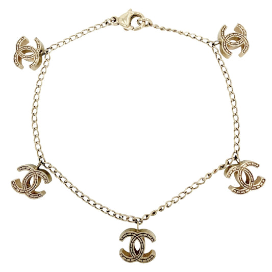 CHANEL シャネル ブレスレット アクセサリー ココマーク ココ ゴールド GP 03P レディース 約7.2g 2003年【中古品】
