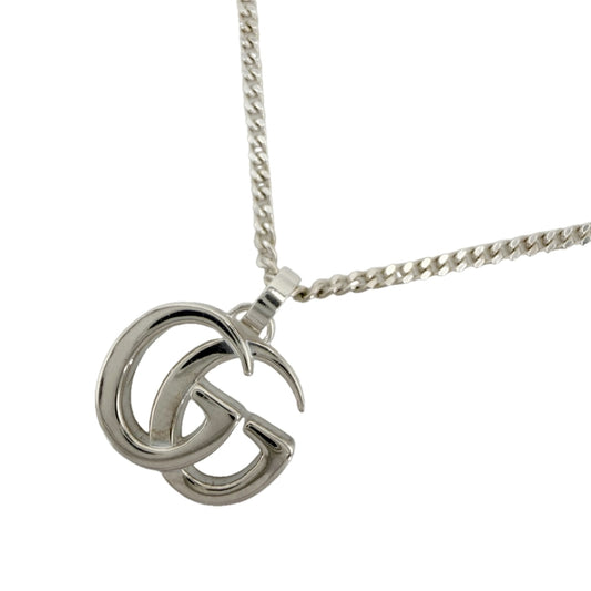 GUCCI グッチ ネックレス ダブルG GG ペンダント Ag925 アクセサリー シルバー925 シルバー メンズ 約12.4g【中古品】