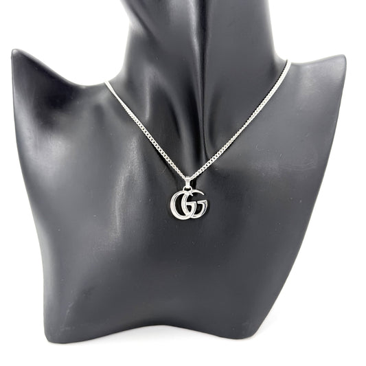 GUCCI グッチ ネックレス ダブルG GG ペンダント Ag925 アクセサリー シルバー925 シルバー メンズ 約12.4g【中古品】