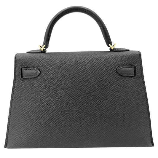 HERMES エルメス 2WAY ミニケリー2 ショルダーバッグ ハンドバッグ Mini Kelly 小さめ 外縫い G刻印 レザー ブラック 黒 ゴールド金具 レディース 2026年【中古品】