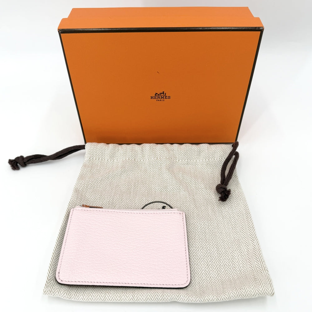 HERMES エルメス 二つ折り財布 ロウリス スリム ルリ 財布 K刻印 レザー ピンク シルバー金具 レディース 2025年【中古品】