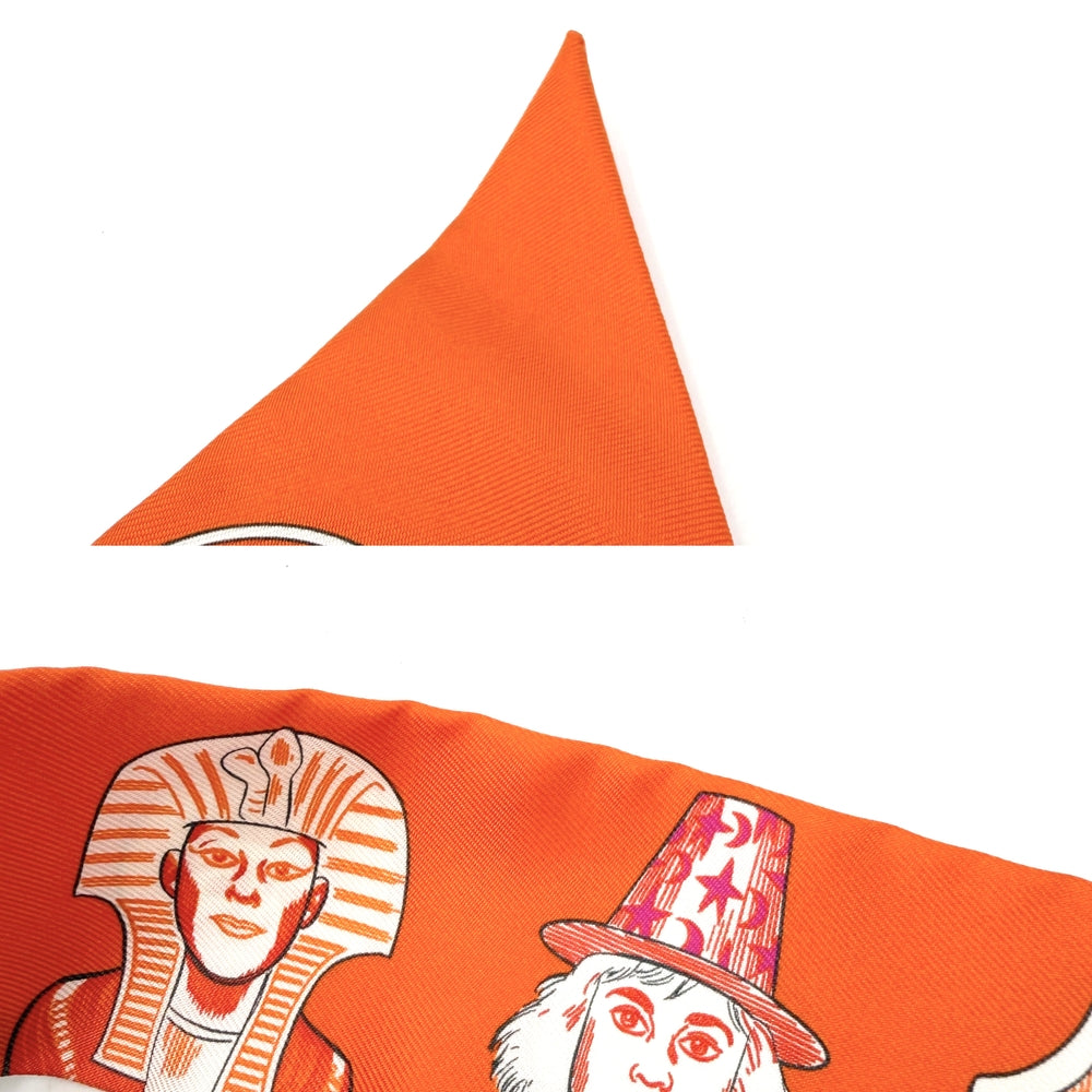 HERMES エルメス スカーフ ツイリー DRESS CODE ドレスコード Twilly ファッションアイテム シルク オレンジ ピンク レディース【中古品】