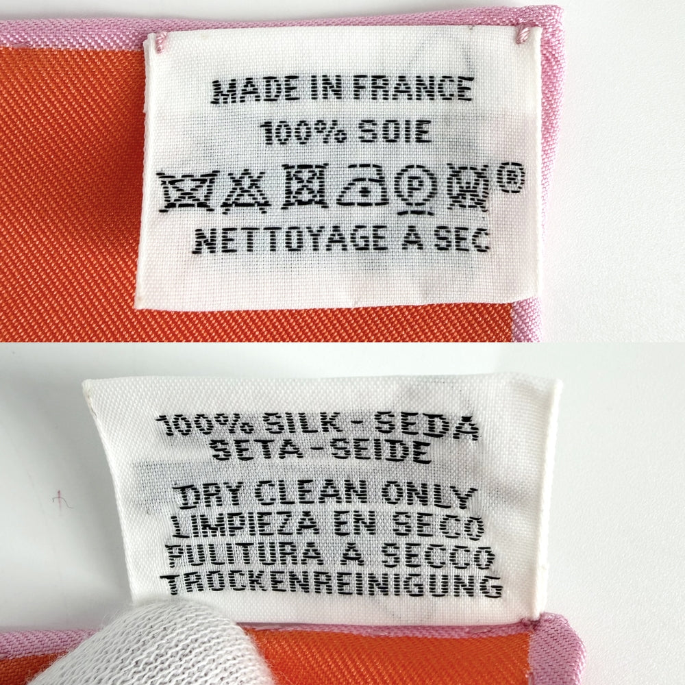 HERMES エルメス スカーフ カレ90 刺繍が織りなす伝説 ファッションアイテム LEGENDE BRODEE シルク オレンジ マルチカラー レディース【中古品】