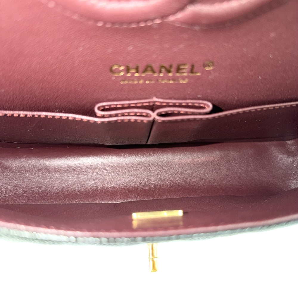 CHANEL シャネル ショルダーバッグ マトラッセ25 ダブルチェーン ココマーク ダブルフラップ キャビアスキン ブラック 黒 ゴールド金具 レディース【中古品】